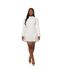 Robe Courte Manches Longues Fête Motif/style Perle Femme Blanc Muse-4