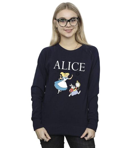 Disney - Sweat ALICE IN WONDERLAND FOLLOW THE RABBIT - Femme (Bleu marine) - UTBI5812