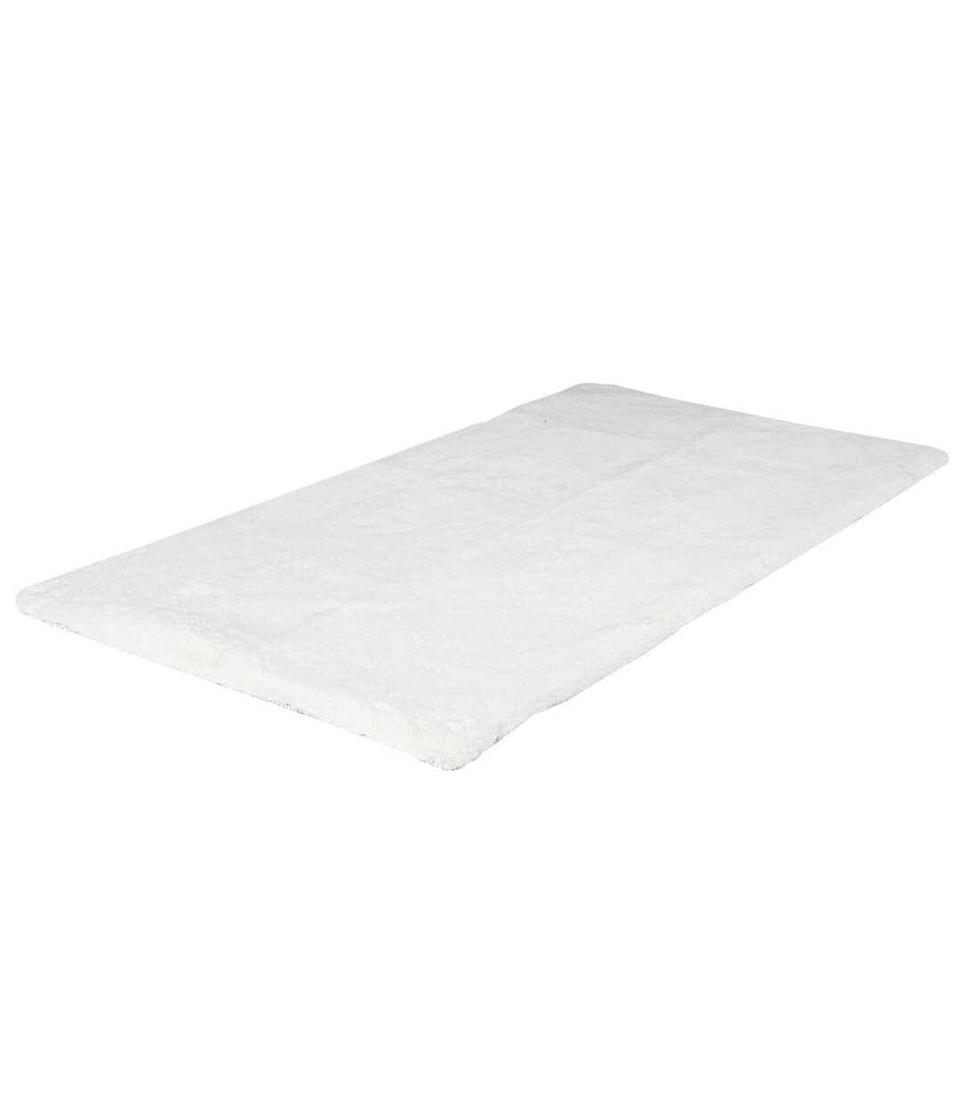 Tapis Imitation Fourrure Fin 60x110cm Écru-2
