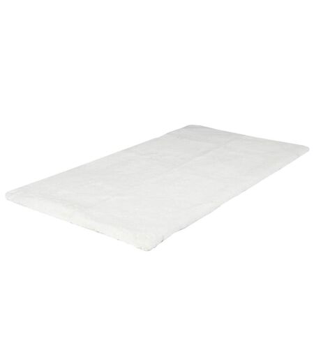 Tapis Imitation Fourrure Fin 60x110cm Écru
