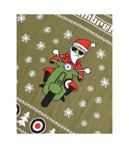 Pull Noël Style Trottinette Aw25 Homme Kaki Lambretta