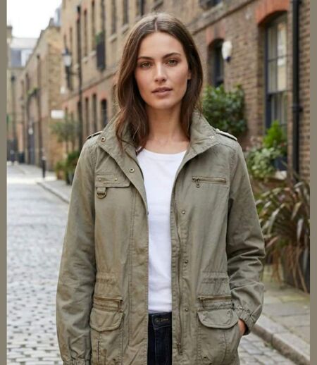 Veste Saharienne Femme Mayflower Media1 Kaki