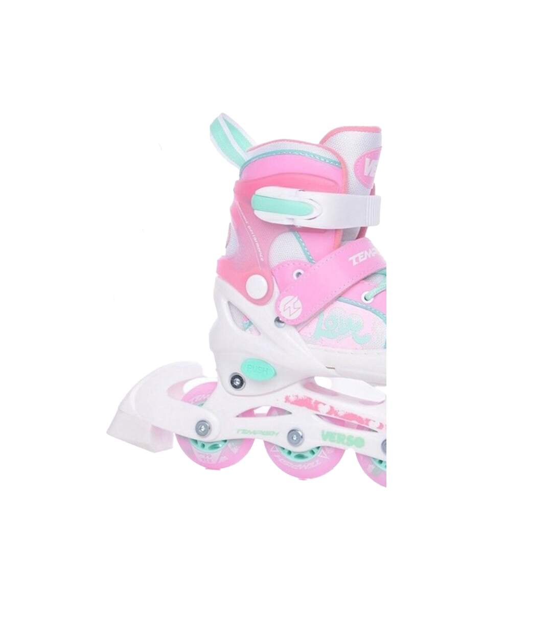 Patins À Roulettes Alignées Enfant 30,5-33 Fr Blanc Rose Bleu Tempish-2