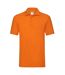 Mens premium cotton pique polo shirt orange Fruit of the Loom