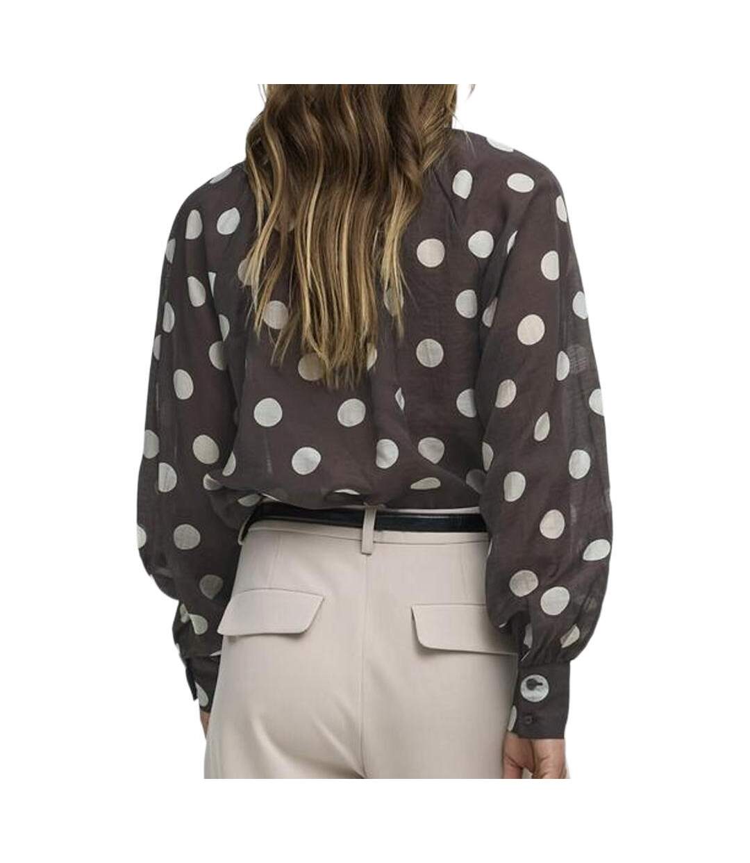 Blouse à pois marron femme jdy fay-2