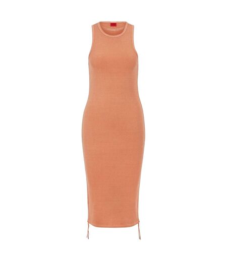 Womens/ladies Nerana Logo Dress Orange Hugo Boss