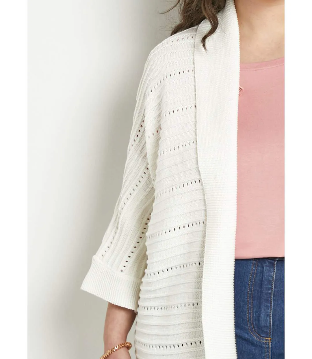 Gilet long ajouré coupe confort-4