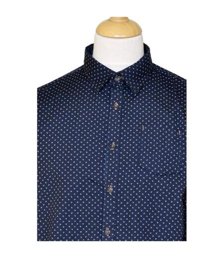 Chemise homme manches longues de couleur bleu nuit