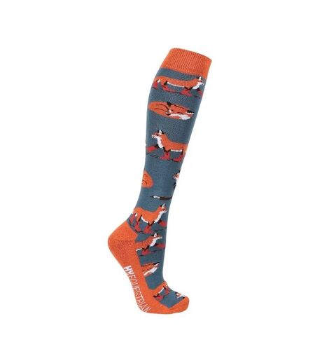 Pack of 3  Unisex adult frivolous fox socks  blue/red/pumpkin Hy