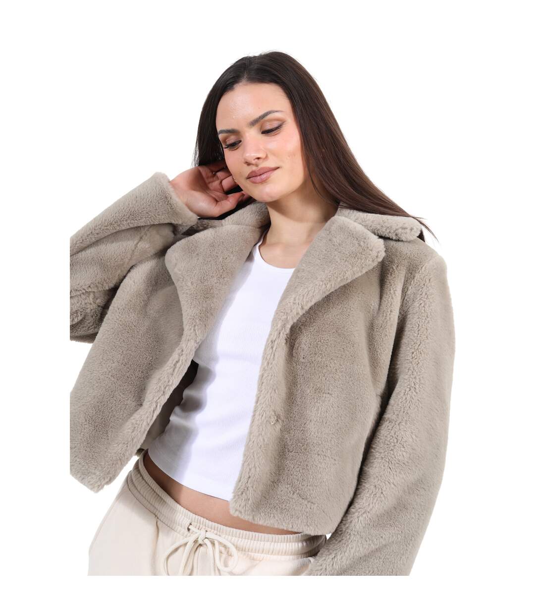 Veste Motif/style Boutonnage Double Femme Taupe Brave Soul-4