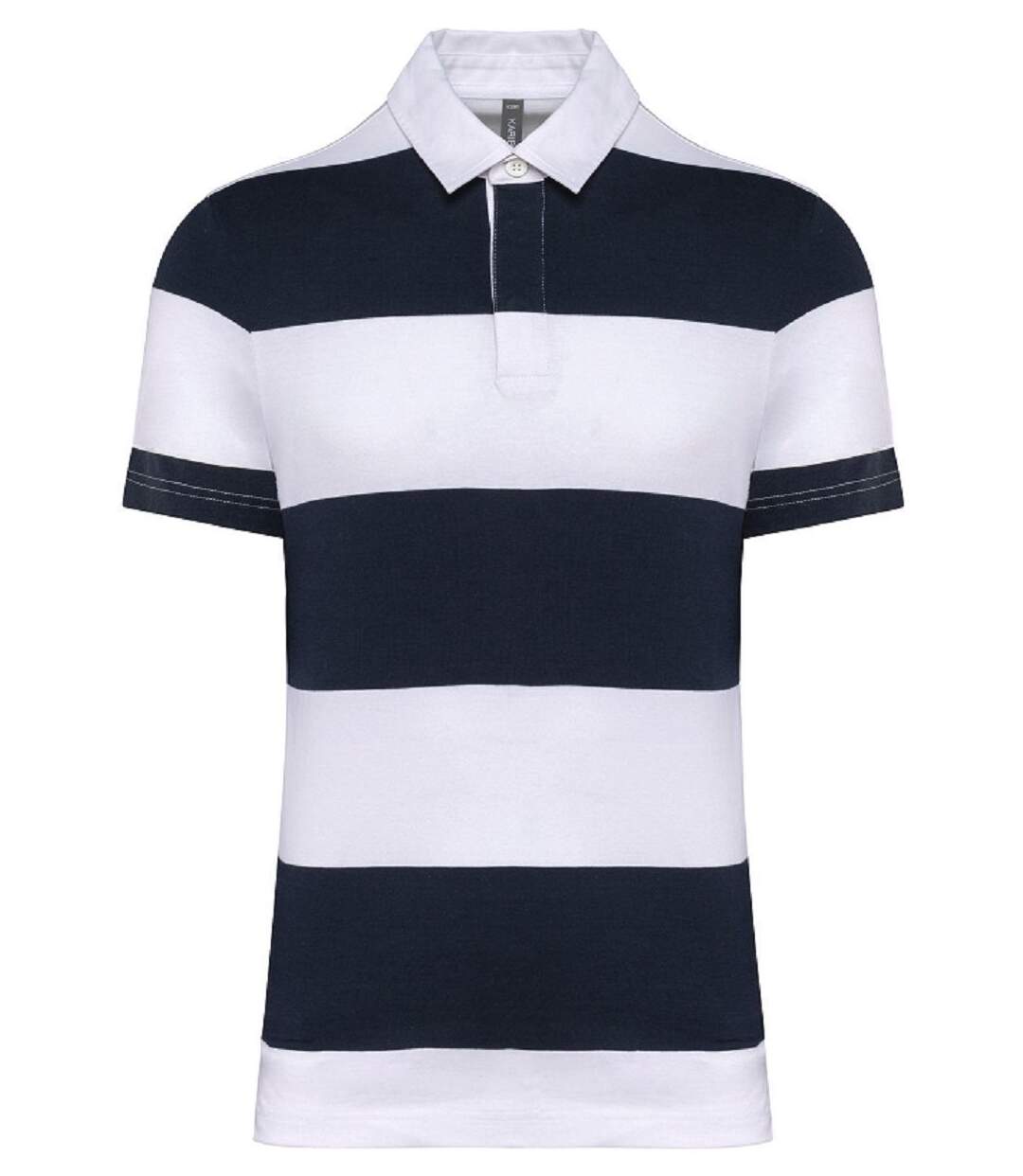 Polo rugby rayé manches courtes - Homme - K286 - bleu marine et blanc