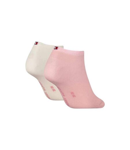 Socquettes Motif/style Logo Brodé Femme Blanc Rose Tommy Hilfiger