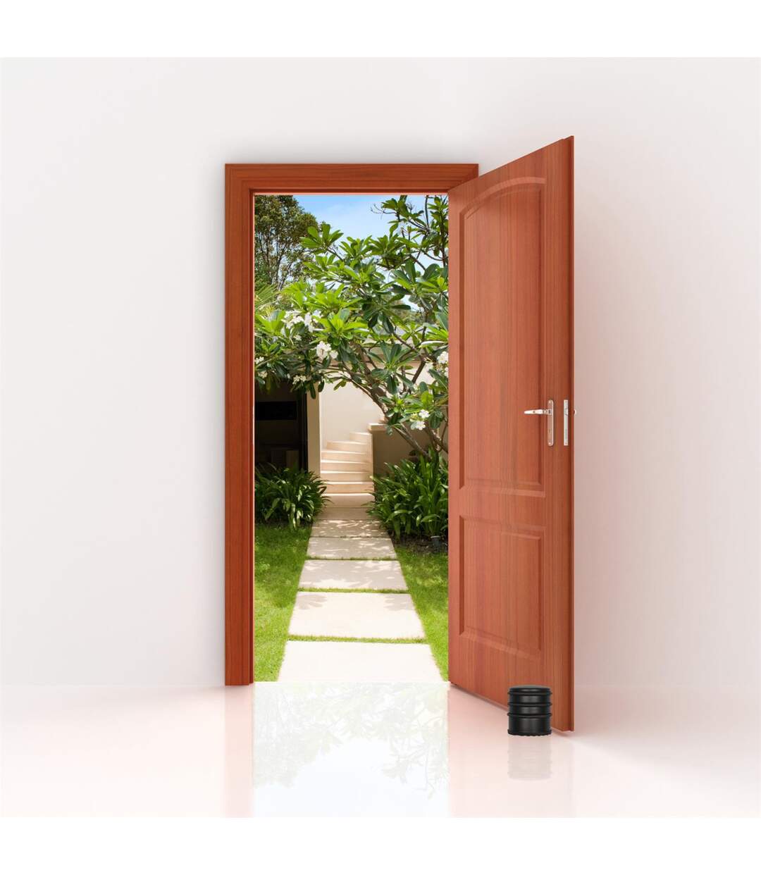 Bloque Porte en Métal Uni 7cm Noir-4