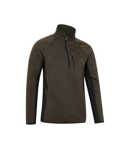 Mens Treston Fleece Top Khaki Green Mountain Warehouse