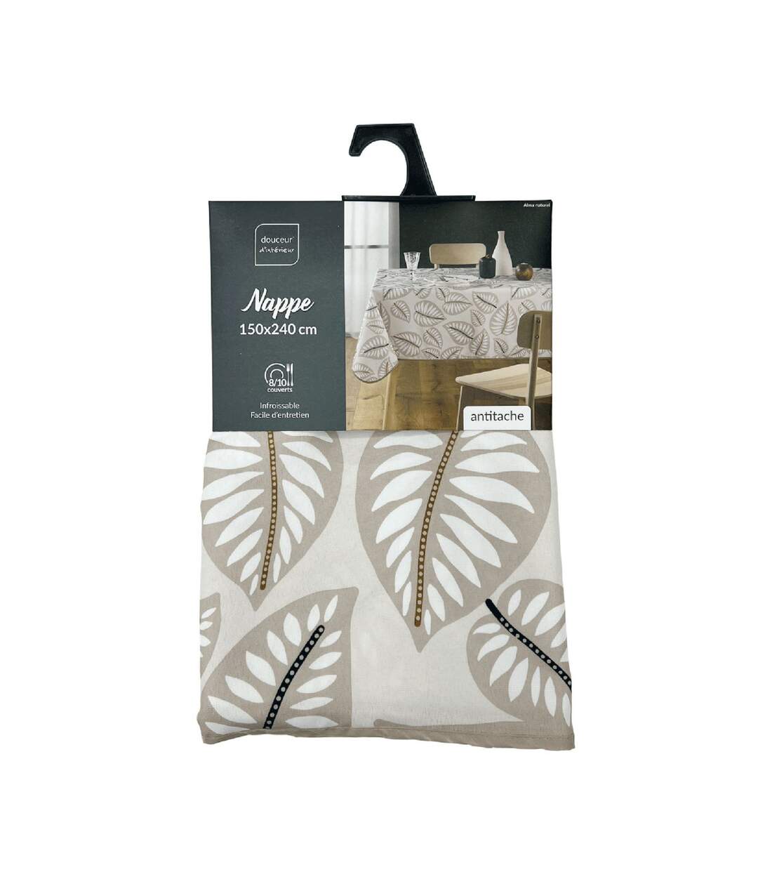 Nappe Antitache Imprimé Alma 150x240cm Naturel-4
