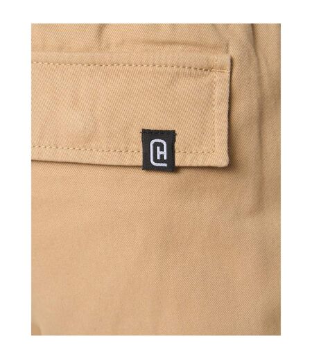 Mens Utilate Elasticated Waist Cargo Trousers Stone Crosshatch
