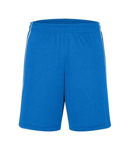 Short Basic Homme Bleu Roi Blanc James And Nicholson