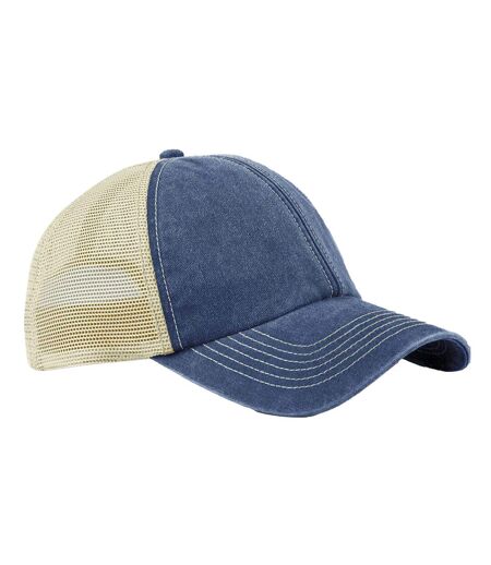 Casquette Trucker Motif/style Rétro Adulte Vieux Denim Beige Gris Beechfield
