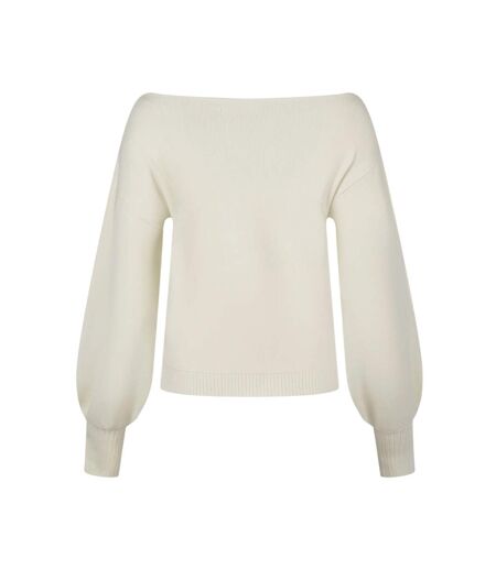 Pull Motif/style Côtelé Femme Blanc Minoti