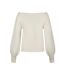 Pull Motif/style Côtelé Femme Blanc Minoti-3