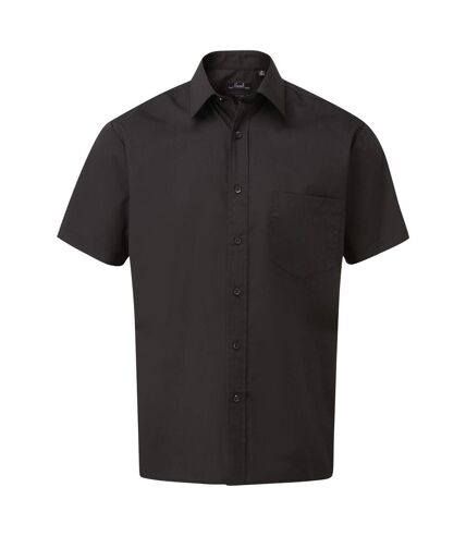 Mens short sleeve poplin shirt black Premier