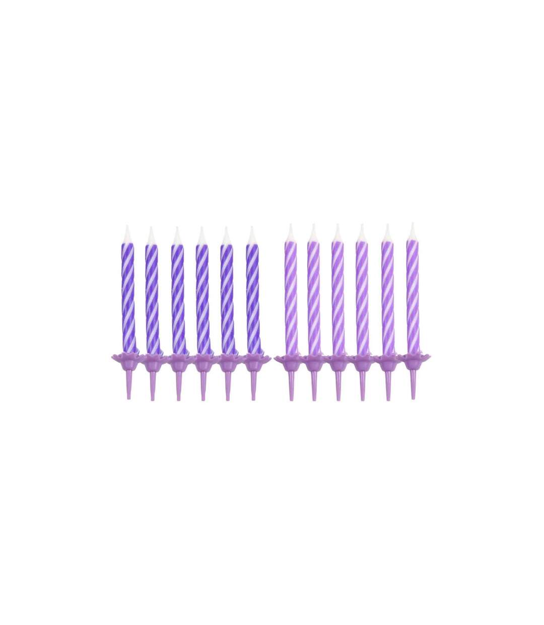 Lot de 24 Bougies d'Anniversaire Nuance 6cm Prune-1