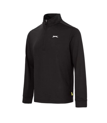 Mens Quarter Zip Sweatshirt Black Slazenger