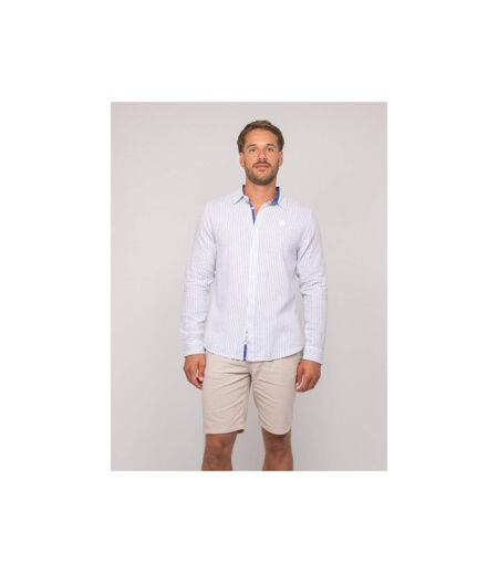 Chemise manches longues lin rayures DUPLAYA