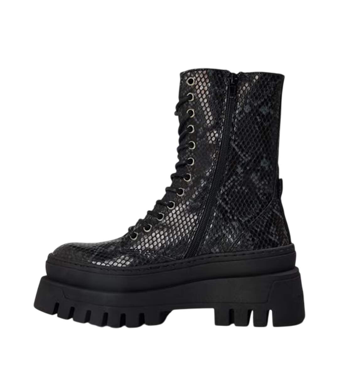 Womens/ladies Coast Snake Print Platform Combat Boots Black Steve Madden-2