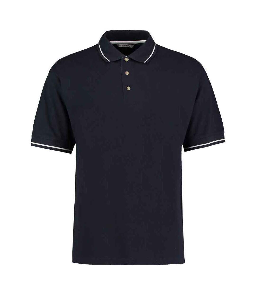 Polo homme bleu marine / blanc Kustom Kit-1