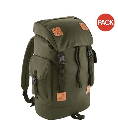 Lot de 2  Urban explorer sac à dos adulte unisexe taille unique vert/fauve Bagbase