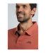 Mens Miles Pique Organic Polo Shirt Baked Clay Weird Fish-3