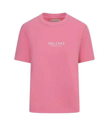 Womens/ladies Essentials Logo Boyfriend T-shirt Pop Pink Blank Essentials