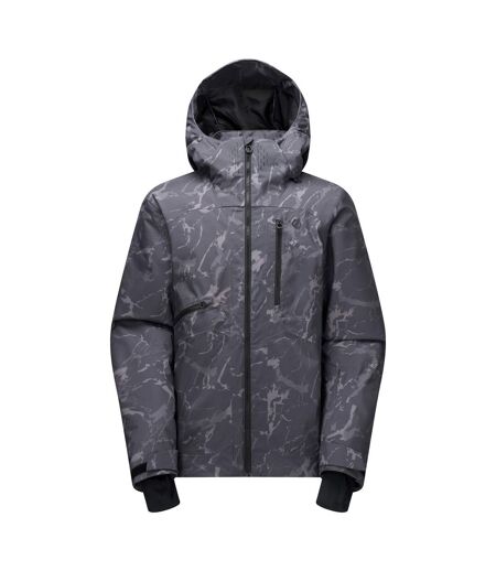 Blouson De Ski À Capuche Et Ourlets Ajustables Motif/style Effet Craquelé Baseplate Homme Gris Foncé Imprimé Dare 2B