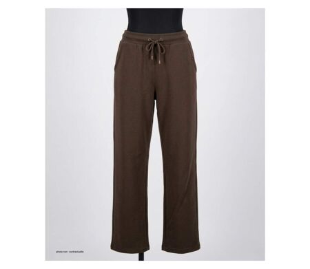Pantalon Détente en Molleton de Coton Marron - Confort Stretch