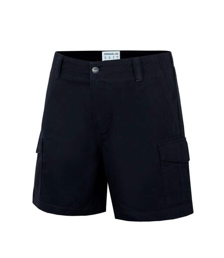 Womens/ladies Plain Cargo Shorts Black SoulCal
