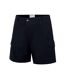 Womens/ladies Plain Cargo Shorts Black SoulCal-4