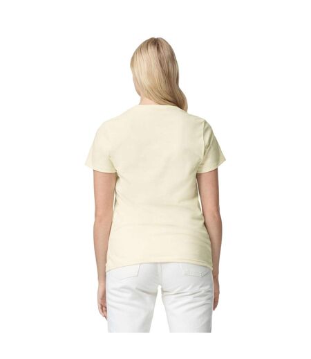 Ladies/womens Heavy Cotton Missy Fit Short Sleeve T-shirt Off White Gildan