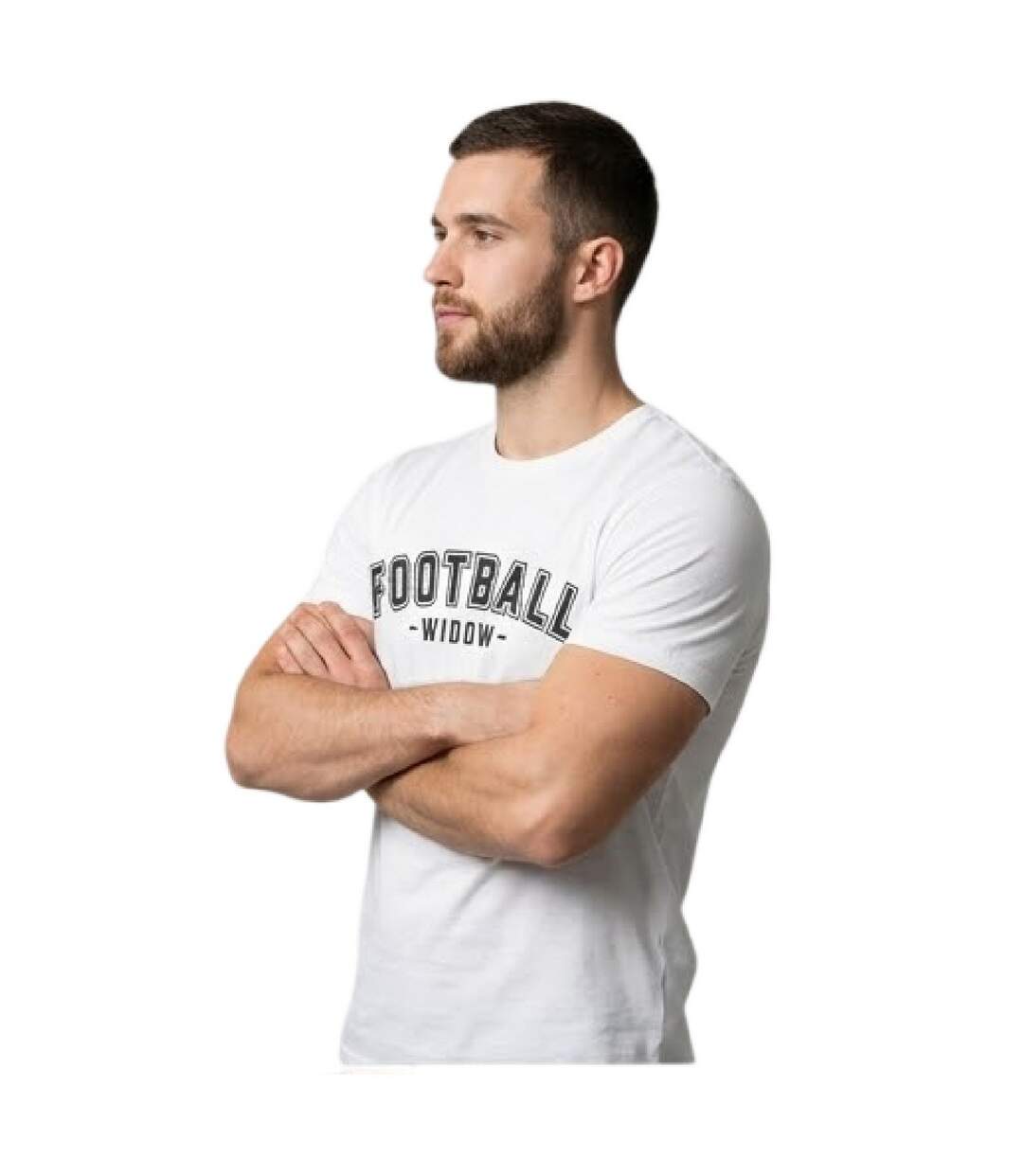 T-shirt Football Widow Homme Blanc AWD-3