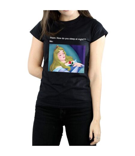Disney - T-shirt SLEEPING BEAUTY MEME - Femme (Noir) - UTBI15009