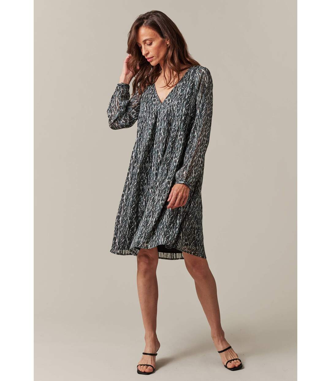 Robe fluide à motif léopard pour femme ABRIELLE-4