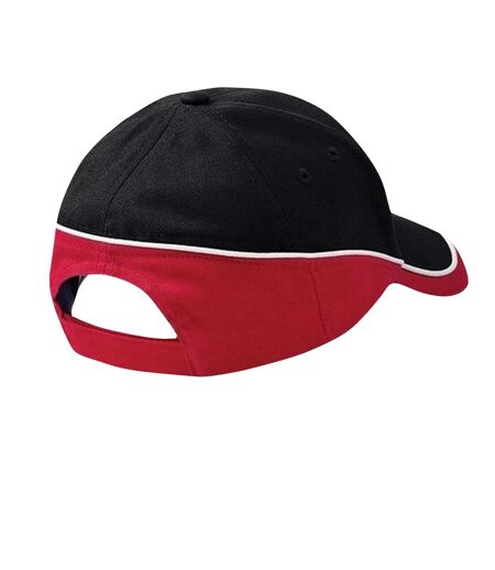 Lot de 2  casquettes de sport adulte noir/rouge classique Beechfiel