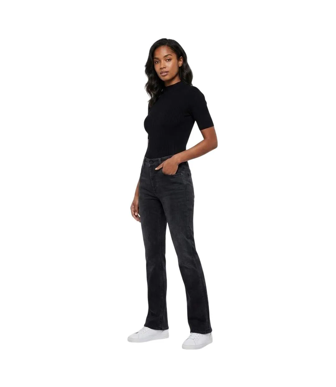 Womens/ladies Maijke Straight Jeans Black Replay-1