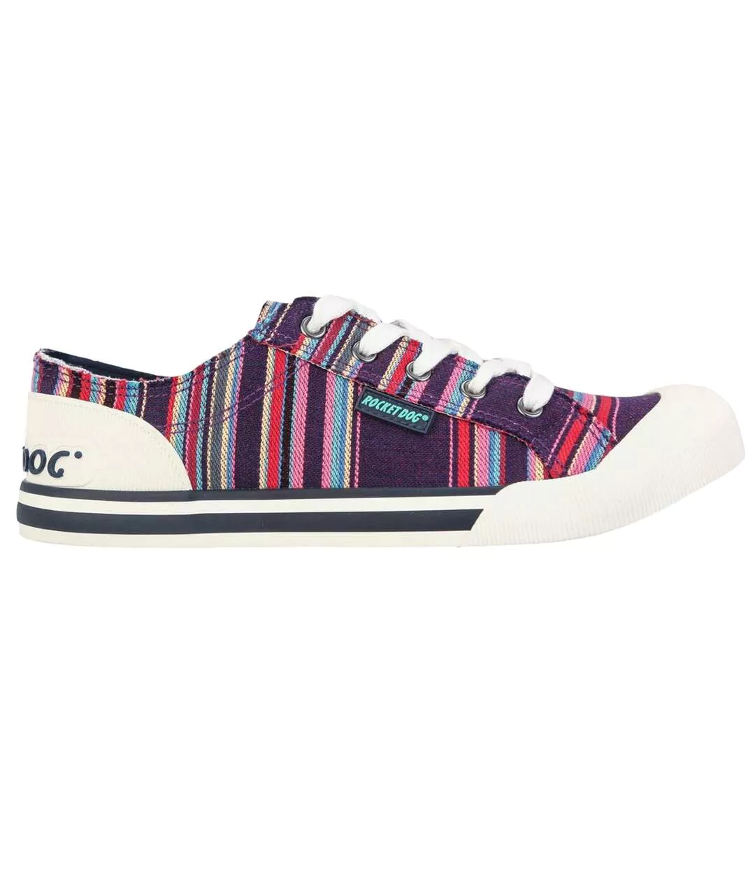 Womens/ladies Jazzin Aloe Stripe Trainers Multicoloured Rocket Dog-3