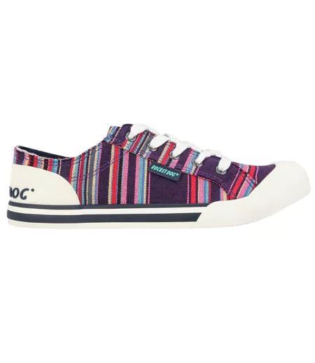 Womens/ladies Jazzin Aloe Stripe Trainers Multicoloured Rocket Dog