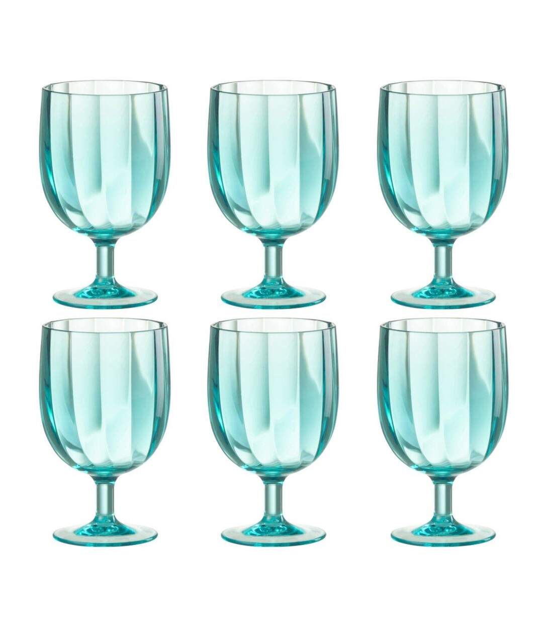 Lot de 6 Verres à Vin Réutilisable Plastique 31cl Bleu-1