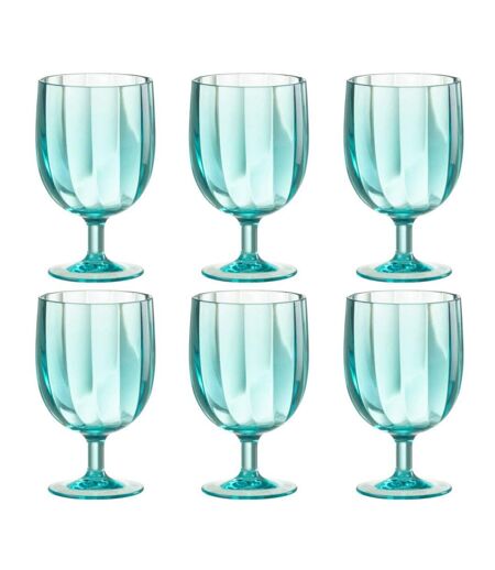 Lot de 6 Verres à Vin Réutilisable Plastique 31cl Bleu