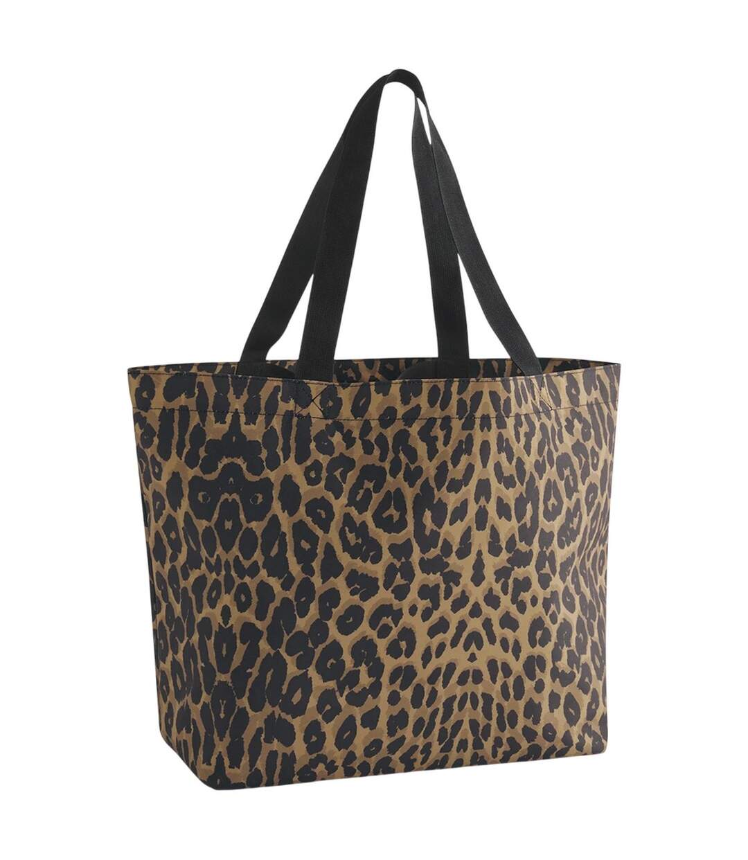 Tote Bag Motif/style Imprimé Léopard Taille Unique Beige Noir Bagbase-2