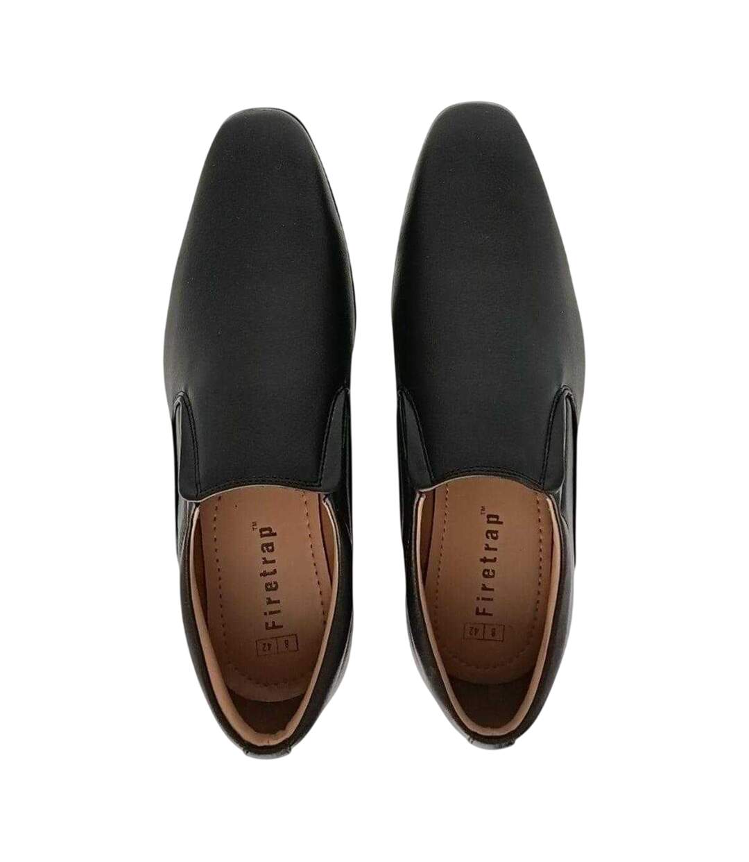 Mens Slip Low Heel Formal Shoes Black Firetrap-4