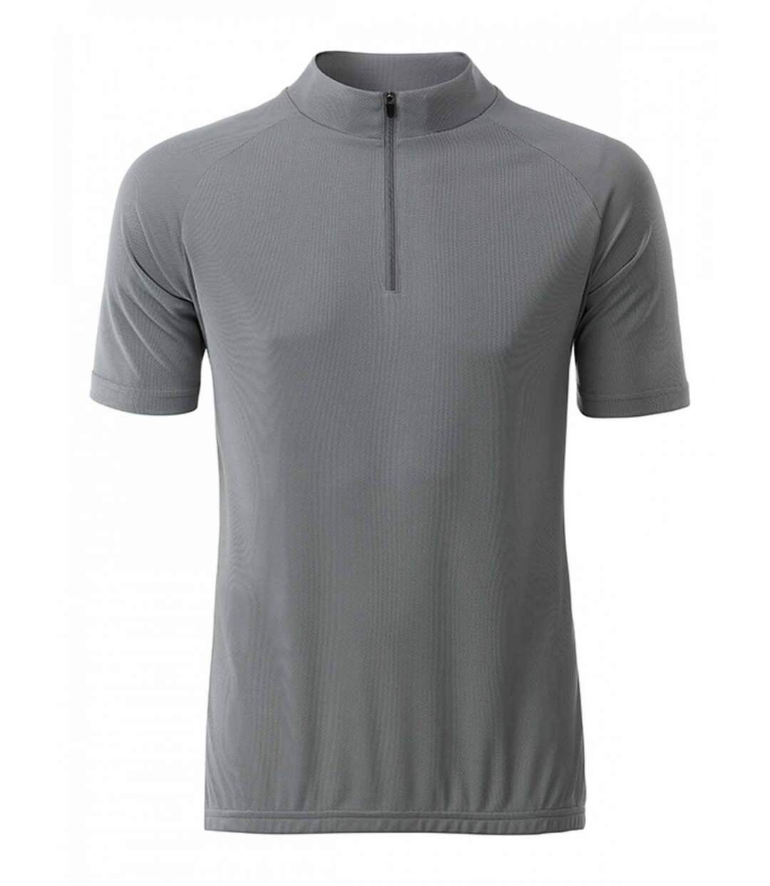 maillot cycliste zippé - HOMME - JN512 - gris argent